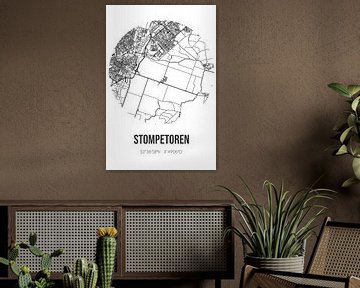 Stompetoren (Noord-Holland) | Carte | Noir et blanc sur Rezona