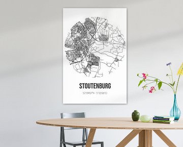 Stoutenburg (Utrecht) | Landkaart | Zwart-wit van MijnStadsPoster