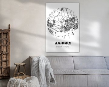 Vlaardingen (Zuid-Holland) | Landkaart | Zwart-wit van MijnStadsPoster