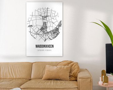 Waddinxveen (Zuid-Holland) | Landkaart | Zwart-wit van Rezona