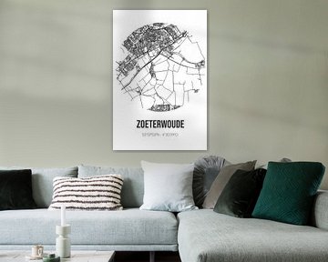 Zoeterwoude (Zuid-Holland) | Landkaart | Zwart-wit van Rezona