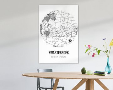 Zwartebroek (Gelderland) | Landkaart | Zwart-wit van Rezona
