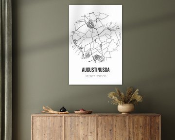 Augustinusga (Fryslan) | Landkaart | Zwart-wit van Rezona