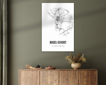 Budel-Schoot (Nordbrabant) | Karte | Schwarz-Weiß von Rezona