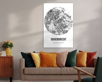 Duivendrecht (Noord-Holland) | Landkaart | Zwart-wit van MijnStadsPoster