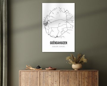 Goëngahuizen (Fryslan) | Karte | Schwarz und Weiß von Rezona