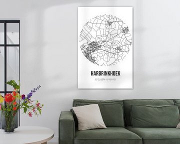 Harbrinkhoek (Overijssel) | Landkaart | Zwart-wit van Rezona