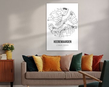 Heerewaarden (Gelderland) | Karte | Schwarz und Weiß von Rezona