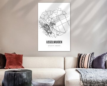 IJsselmuiden (Overijssel) | Landkaart | Zwart-wit van MijnStadsPoster