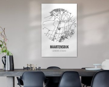 Maartensdijk (Utrecht) | Landkaart | Zwart-wit van Rezona