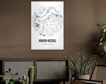 Maren-Kessel (Nordbrabant) | Karte | Schwarz-Weiß von Rezona