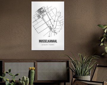 Musselkanaal (Groningen) | Landkaart | Zwart-wit van Rezona