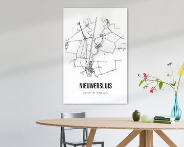 Nieuwersluis (Utrecht) | Landkaart | Zwart-wit van Rezona