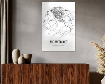 Nieuweschoot (Fryslan) | Landkaart | Zwart-wit van Rezona