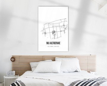 Nij Altoenae (Fryslan) | Landkaart | Zwart-wit van Rezona