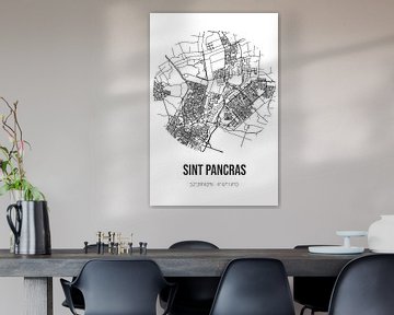 Sint Pancras (Noord-Holland) | Karte | Schwarz und Weiß von Rezona