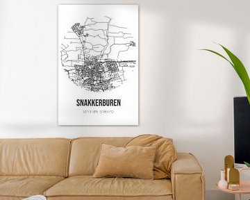 Snakkerburen (Fryslan) | Map | Black and White by Rezona