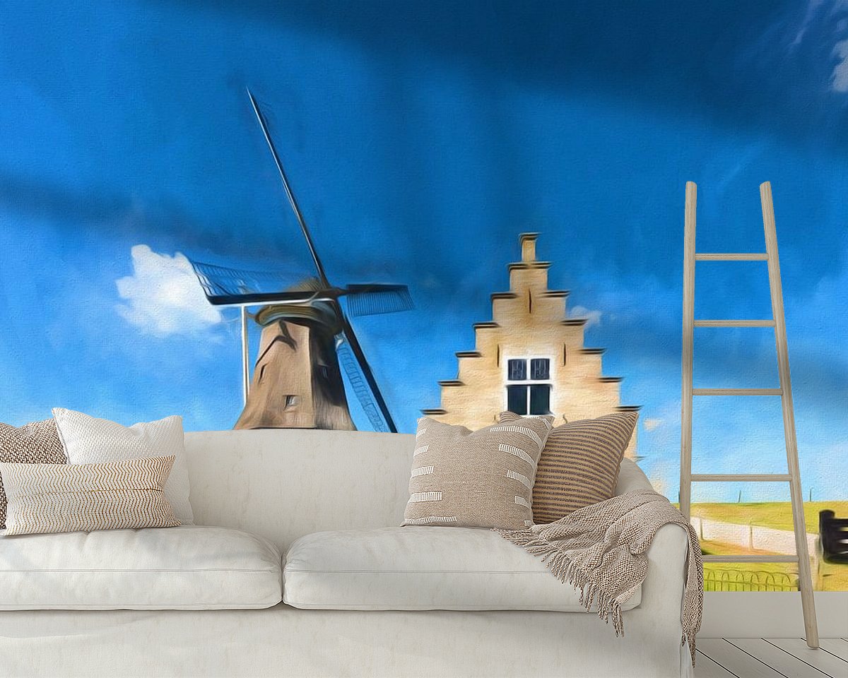 Voorbeeld van het werk in een kamer