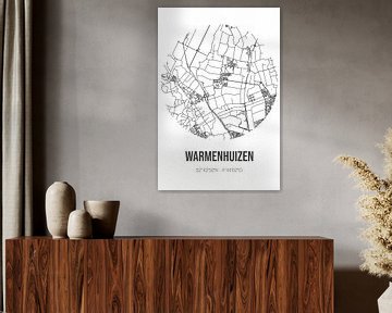 Warmenhuizen (Noord-Holland) | Karte | Schwarz und Weiß von Rezona