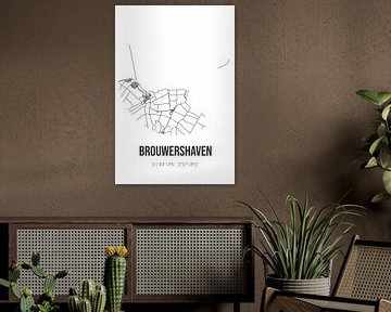 Brouwershaven (Zeeland) | Landkaart | Zwart-wit van Rezona