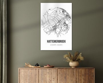 Hattemerbroek (Gelderland) | Landkaart | Zwart-wit van MijnStadsPoster