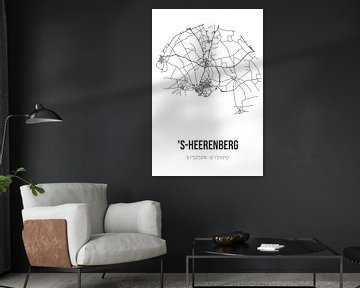 's-Heerenberg (Gelderland) | Landkaart | Zwart-wit van MijnStadsPoster