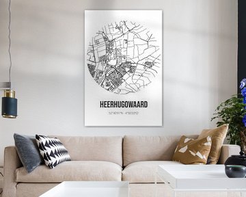 Heerhugowaard (Noord-Holland) | Landkaart | Zwart-wit van MijnStadsPoster