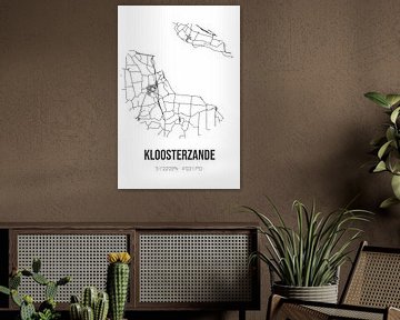 Kloosterzande (Zeeland) | Carte | Noir et blanc sur Rezona