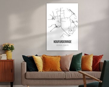 Koufurderrige (Fryslan) | Map | Black and white by Rezona