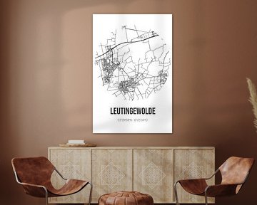 Leutingewolde (Drenthe) | Landkaart | Zwart-wit van Rezona