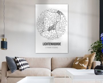 Lichtenvoorde (Gueldre) | Carte | Noir et blanc sur Rezona