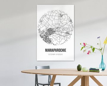 Mariaparochie (Overijssel) | Karte | Schwarz und Weiß von Rezona