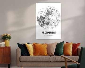 Nijkerkerveen (Gelderland) | Landkaart | Zwart-wit van Rezona