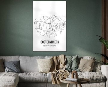 Oosternijkerk (Fryslan) | Landkaart | Zwart-wit van MijnStadsPoster