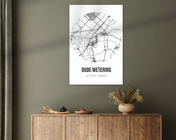 Oude Wetering (Zuid-Holland) | Landkaart | Zwart-wit van MijnStadsPoster