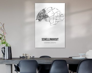 Schellinkhout (Noord-Holland) | Landkaart | Zwart-wit van MijnStadsPoster