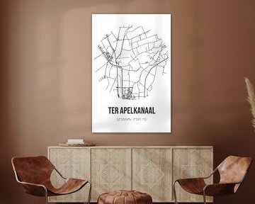 Ter Apelkanaal (Groningen) | Landkaart | Zwart-wit van MijnStadsPoster