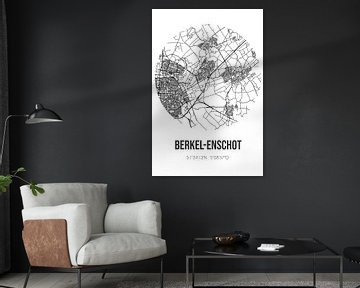Berkel-Enschot (Noord-Brabant) | Landkaart | Zwart-wit van MijnStadsPoster