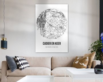 Cadier en Keer (Limburg) | Map | Black and white by Rezona