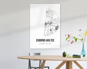 Egmond aan Zee (Noord-Holland) | Landkaart | Zwart-wit van MijnStadsPoster