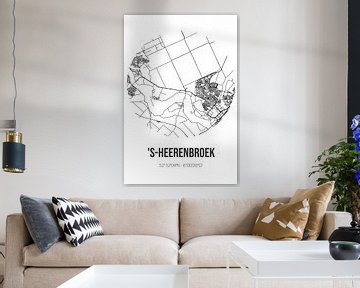 's-Heerenbroek (Overijssel) | Karte | Schwarz und Weiß von Rezona