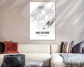 Huis ter Heide (Drenthe) | Karte | Schwarz und Weiß von Rezona