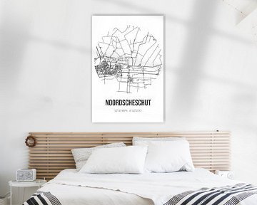 Noordscheschut (Drenthe) | Landkaart | Zwart-wit van Rezona