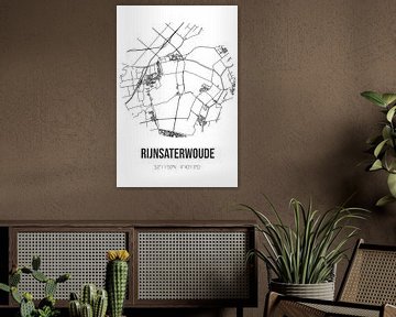 Rijnsaterwoude (Zuid-Holland) | Landkaart | Zwart-wit van MijnStadsPoster