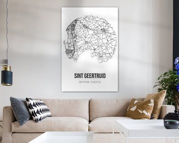 Sint Geertruid (Limburg) | Landkaart | Zwart-wit van MijnStadsPoster