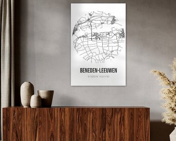 Beneden-Leeuwen (Gelderland) | Landkaart | Zwart-wit van Rezona