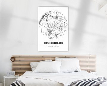 Biest-Houtakker (Noord-Brabant) | Landkaart | Zwart-wit van MijnStadsPoster