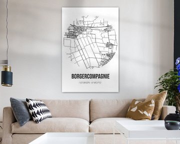 Borgercompagnie (Groningen) | Landkaart | Zwart-wit van Rezona