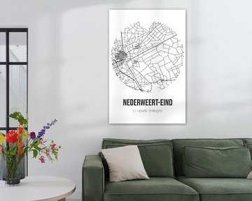 Nederweert-Eind (Limburg) | Landkaart | Zwart-wit van MijnStadsPoster