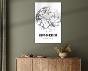 Nieuw-Dordrecht (Drenthe) | Carte | Noir et blanc sur Rezona